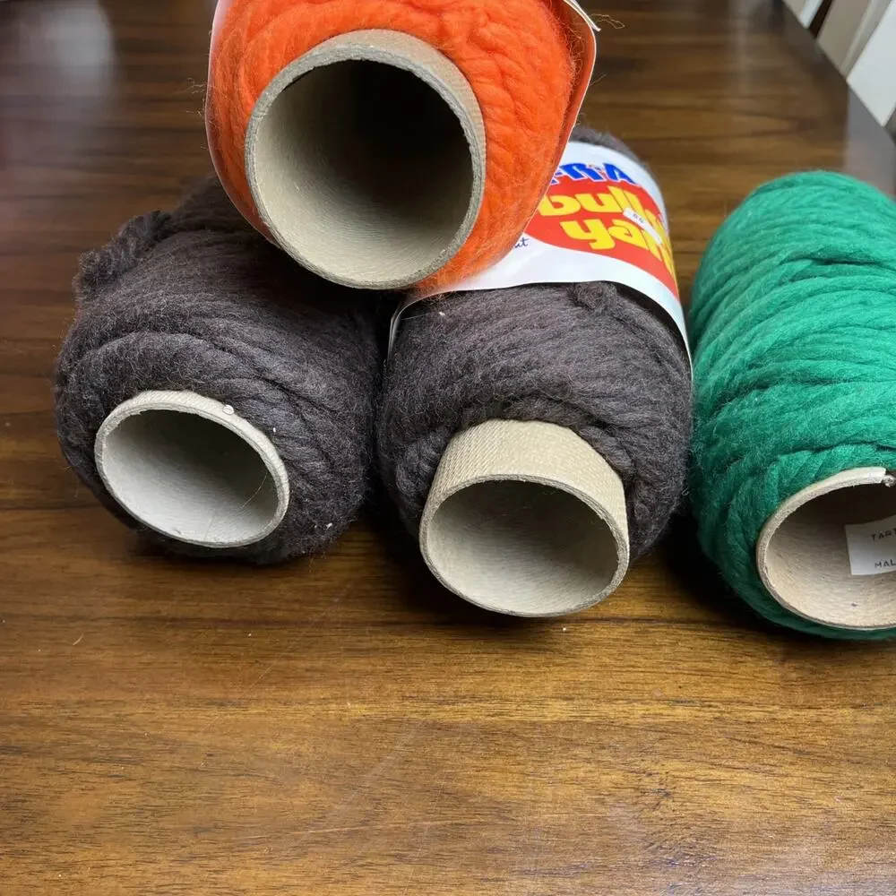 Vintage National Yarn Crafts Extra Bulky Yarn Lot, 3 ply Macrame Knitting Craft